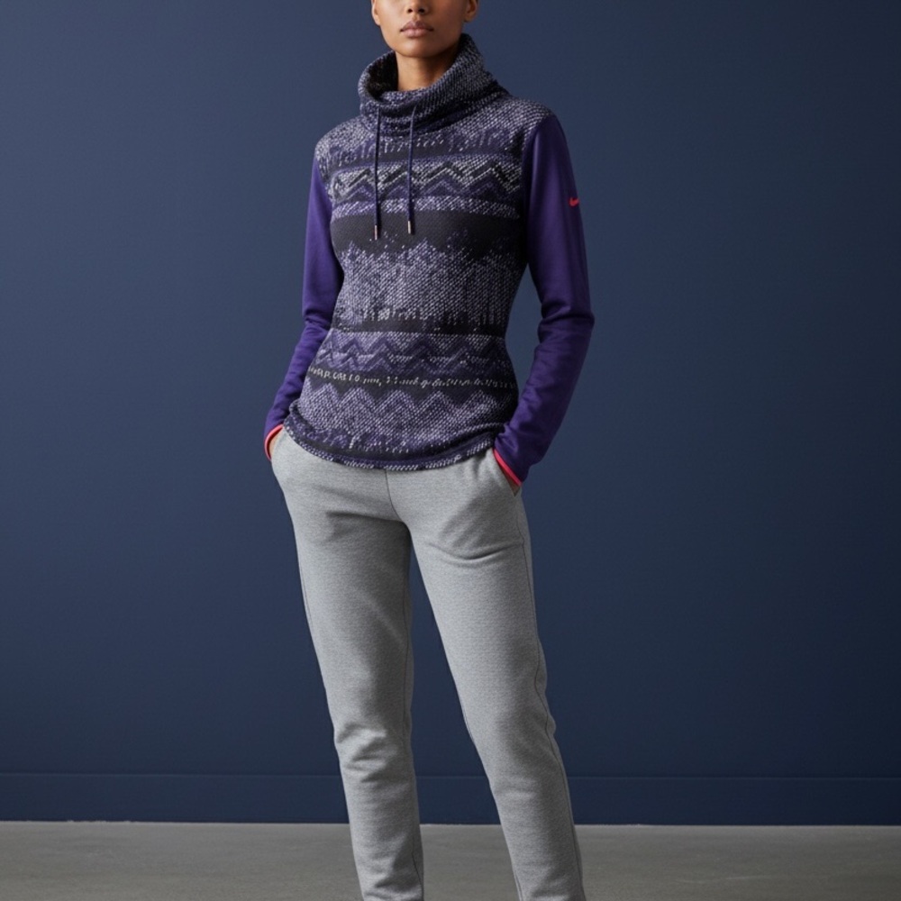 Nike Purple and Gray Women's Top